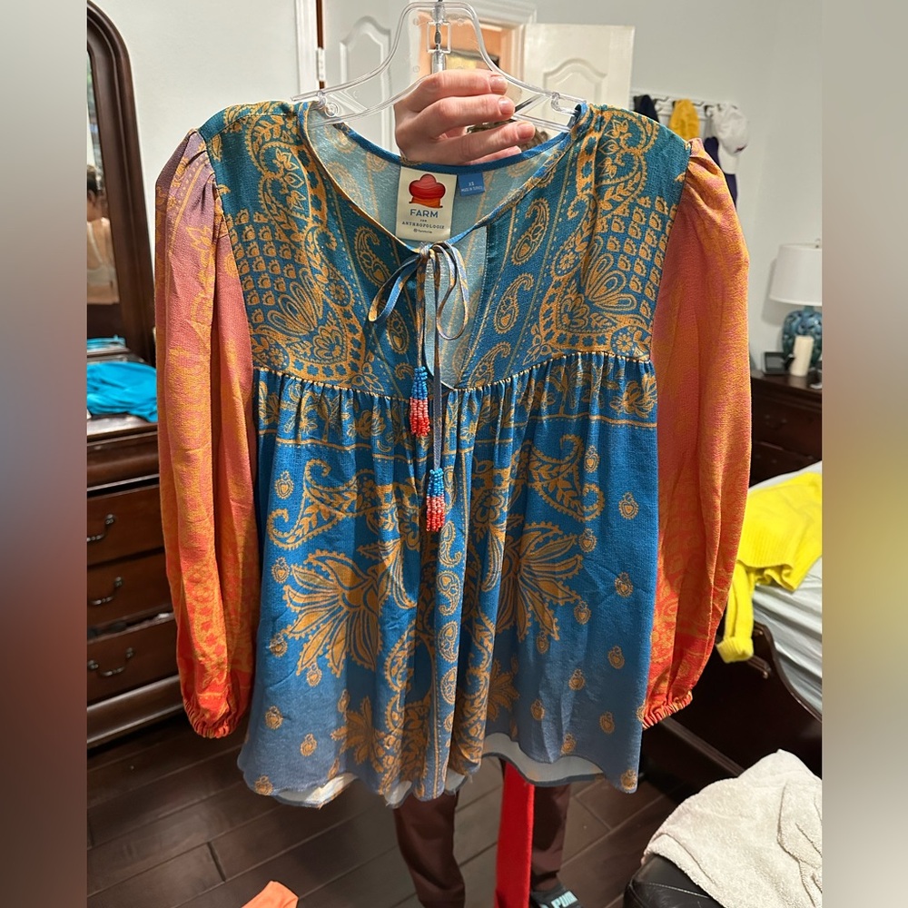 Anthropologie Farm peasant top shirt blouse